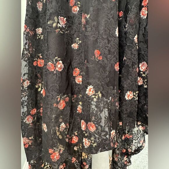 Disney Princess High Low Lace Overlay Black Floral Evening Dress Size XS - Picture 8 of 12